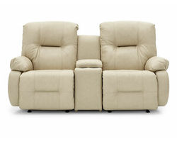 Brinley Double Reclining Leather Console Loveseat (+30 leathers)