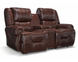 Genet Double Reclining Leather Console Loveseat (+30 leathers)