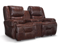 Genet Double Reclining Leather Console Loveseat (+30 leathers)