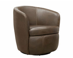 Barolo Italian Leather Swivel Chair Brown (In stock - Fast shipping)