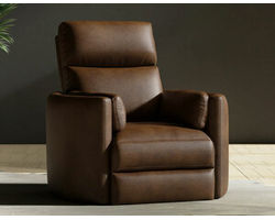 Radius FreeMotion Cordless Power Swivel Glider Recliner (Battery Operated) in Brown Leather