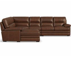 David 1825 Leather Stationary Sectional (In stock)