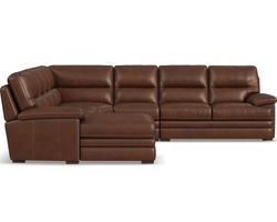 David 1825 Leather Stationary Sectional (In stock)