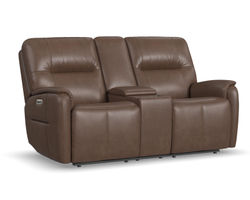 Wilson 1745 Power Headrest Power Reclining Console Loveseat (+2 colors)  In Stock