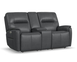 Wilson 1745 Power Headrest Power Reclining Console Loveseat (+2 colors)  - In Stock