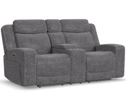 Ridge 1847 Power Headrest Power Reclining Console Loveseat (In stock) Zero Gravity
