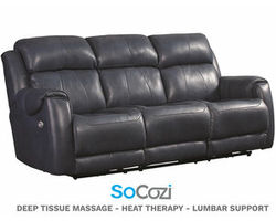 Safe Bet Power Reclining Sofa w/ Massage + Heat + Lumbar + Free Power Headrest