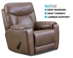 Conrad Rocker or Wall Hugger Recliner w/ Massage + Heat + Lumbar + Free Power Headrest
