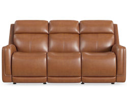 Alister 82" Leather Power Gliding Sofa with Power Headrests & Lumbar (3 colors) in stock