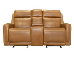Alister 71" Leather Power Gliding Loveseat with Console, Power Headrests & Lumbar (+3 colors) in stock