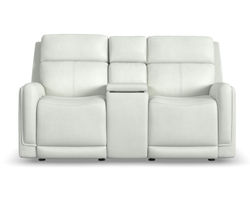 Alister 71" Leather Power Gliding Loveseat with Console, Power Headrests & Lumbar (3 colors)