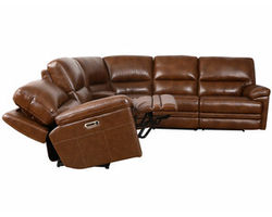 David Triple Power Zero Gravity Leather Reclining Sectional