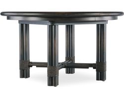 Retreat Pole Rattan Round Dining Table (20" leaf) Dark sand finish 6950-75201-99