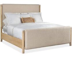 Retreat King Upholstered Panel Bed (Light sand finish) 6950-90366-80