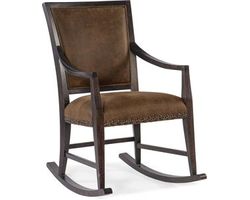 Big Sky Leather Rocking Chair(charred timber finish) 6700-50009-98