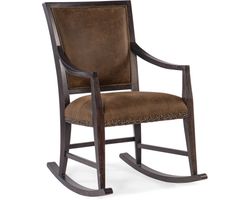 Big Sky Leather Rocking Chair(charred timber finish) 6700-50009-98