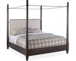Big Sky King Poster Bed w/canopy (charred timber finish) 6700-90666-98