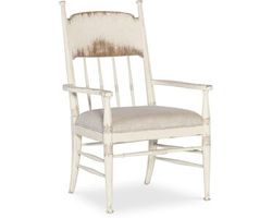 Americana Upholstered Seat Arm Chair (time worn white finish) 7050-75300-02