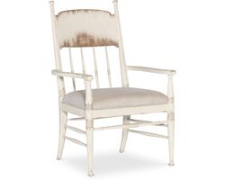 Americana Upholstered Seat Arm Chair (time worn white finish) 7050-75300-02