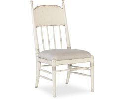 Americana Upholstered Seat Side Chair (time worn white finish) 7050-75310-02