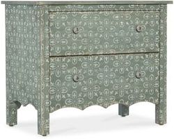 Americana Two-Drawer Nightstand (green with white accent finish) 7050-90215-352