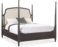 Americana Queen Upholstered Poster Bed (molasses finish) 7050-90650-89