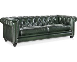 Charleston 96" Tufted Leather Sofa (In stock)