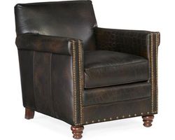 Potter Leather Nailhead Club Chair (Fudge)