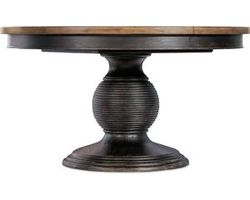 Americana 54&quot; Round Pedestal Dining Table w 22&quot; leaf (molasses finish with honey top) 7050-75203-89