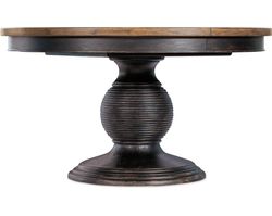 Americana 54" Round Pedestal Dining Table w 22" leaf (molasses finish with honey top) 7050-75203-89