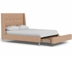 Palermo Queen or King Complete Bed with Drawer Storage (54&quot; or 64&quot; headboard height) +175 colors