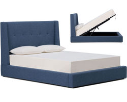 Palermo Full Queen or King Complete Bed with Lift Storage (49" or 59" headboard height) +175 colors