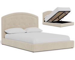Brook Full Queen or King Complete Bed with Lift Storage (49" or 59" headboard height) +175 colors