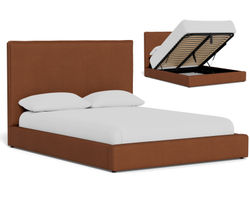 Sebring Full Queen or King Complete Bed with Lift Storage (39" or 49" headboard height) +175 colors