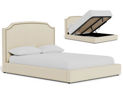 Arbor Full Queen or King Complete Bed with Lift Storage (49" or 59" headboard height) +175 colors