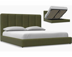 Verttia Full Queen or King Complete Bed with Lift Storage (49&quot; or 59&quot; headboard height) +175 colors