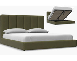 Verttia Full Queen or King Complete Bed with Lift Storage (49" or 59" headboard height) +175 colors