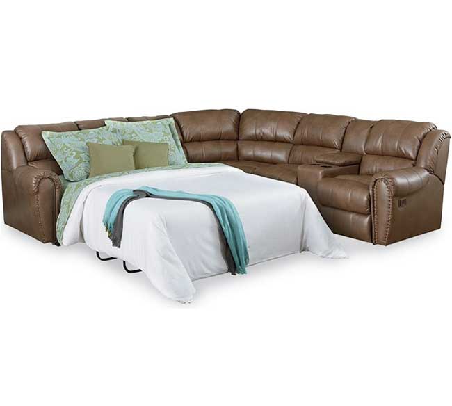 Summerlin Reclining Sleeper Sectional, Leather Sectional Sleeper