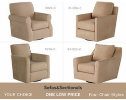 Bella Blush Swivel Glider Chairs (four styles available)