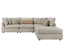 Durango Pewter Five Piece Sectional (Includes pillows) - performance fabric (123" x 123")