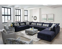 Fusion Elise Ink Cockpit Eight Piece Sectional (includes pillows) 123&quot; x 220&quot; x 123&quot;