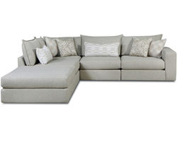 Missionary Raffia Five Piece Sectional (includes pillows) performance fabric - 101&quot; x 130&quot;