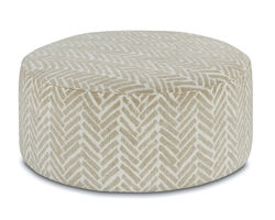 Passageway Vanilla 39" Round Cocktail Ottoman - 140