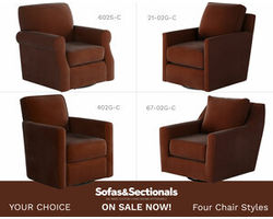 Bella Burnt Orange Swivel Glider Chairs (four styles available)