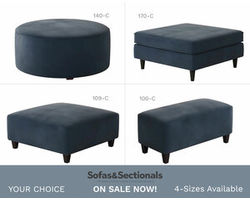 Bella Midnight Cocktail Ottomans (square - round - rectangular) your choice