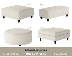 Sugarshack Glacier Cocktail Ottomans (square - round - rectangular) your choice - Performance fabric