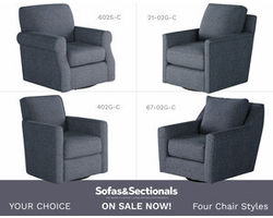 Sugarshack Navy Swivel and Swivel Glider Chairs (four styles available) - Performance fabric