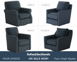 Theron Indigo Swivel and Swivel Glider Chairs (four styles available)