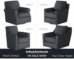 Truth or Dare Navy Swivel and Swivel Glider Chairs (four styles available) - Performance fabric