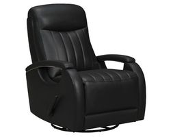 Braxton Swivel Glider Leather Recliner (Lynn Onyx) In stock